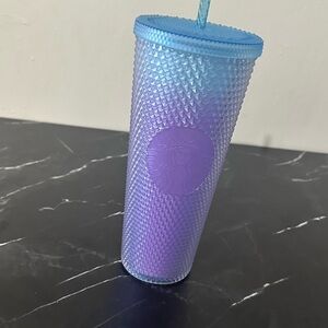 Starbucks Blue and Purple Tumbler with Straw